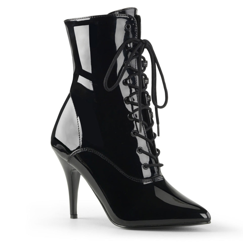 Pleaser Black Heeled Boots